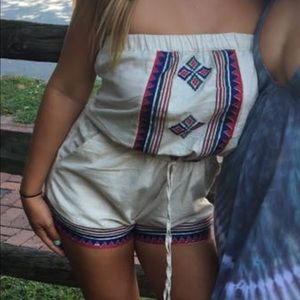 Angie strapless tribal romper